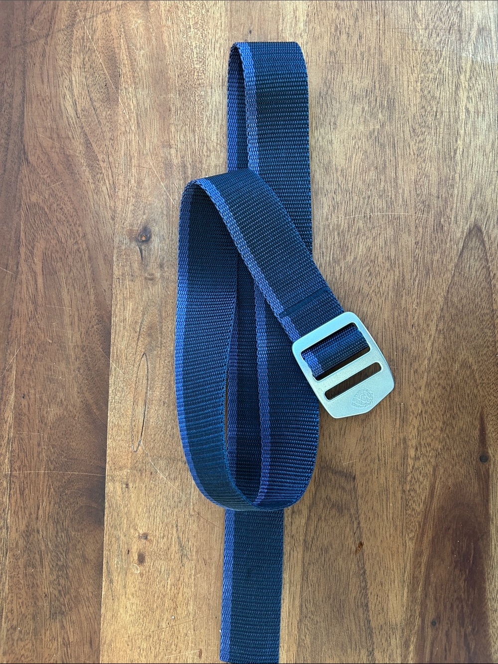 Stio Navy Blue Nylon Webbing Belt with Silver Buckle